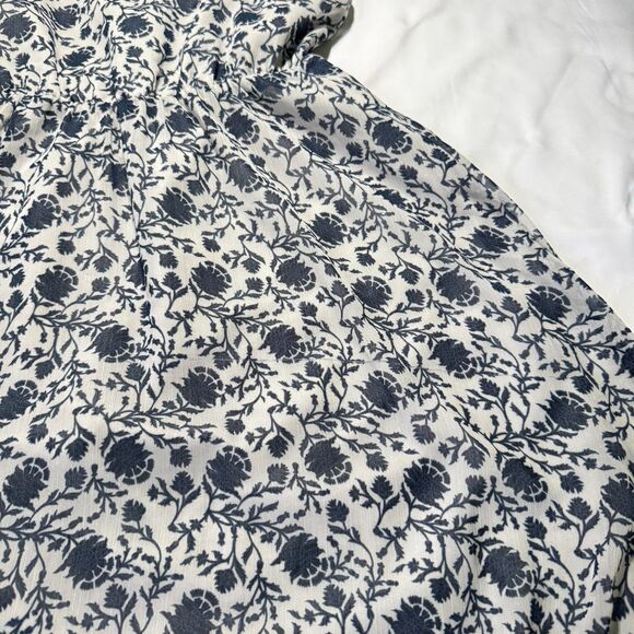 Ann Taylor Loft Mini Dress Spaghetti Strap Floral Blue Size XS - Picture 8 of 9
